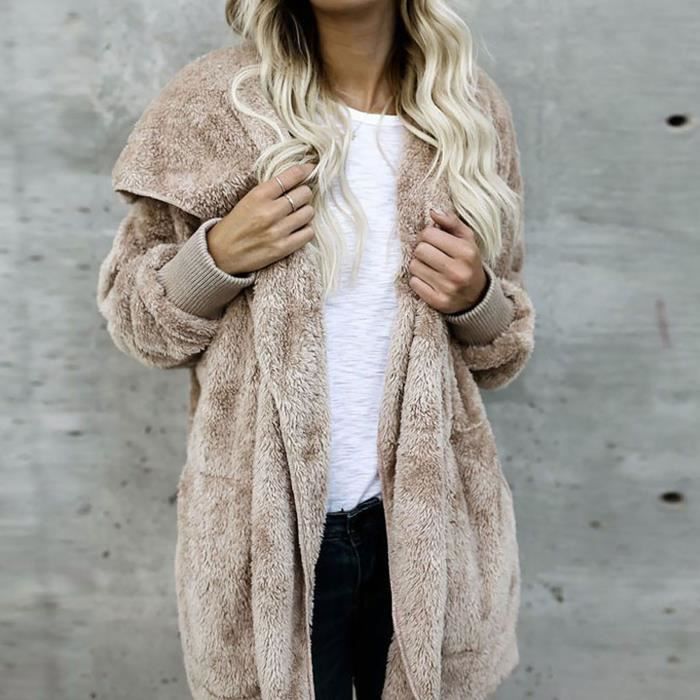 Gilet Oversize Femme Long – Cardigan Manteau Manches Longues Poches Casual – Style Élégant Et Chaud Automne/Hiver