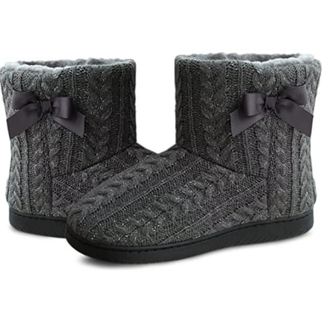 Chaussons Montants Hiver GURGER - En Feutre Doublé Fourrure, Semelle Caoutchouc Antidérapante, Pour Intérieur Et Extérieur