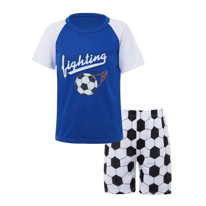 Ranrann Ensemble Maillot Football Enfant Garçon - Survêtement Foot Sport Avec Short 3-16 Ans