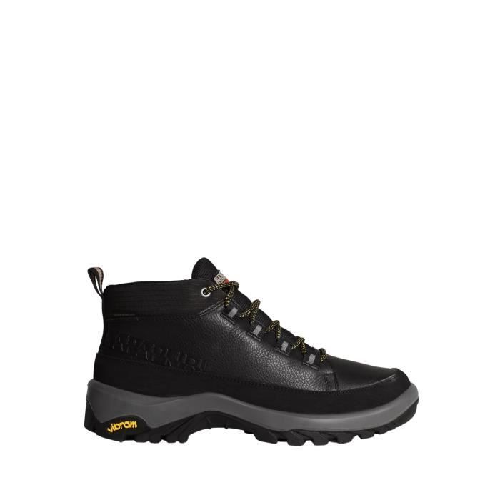 chaussures de marche de randonnée en cuir imperméable napapijri - black - 43