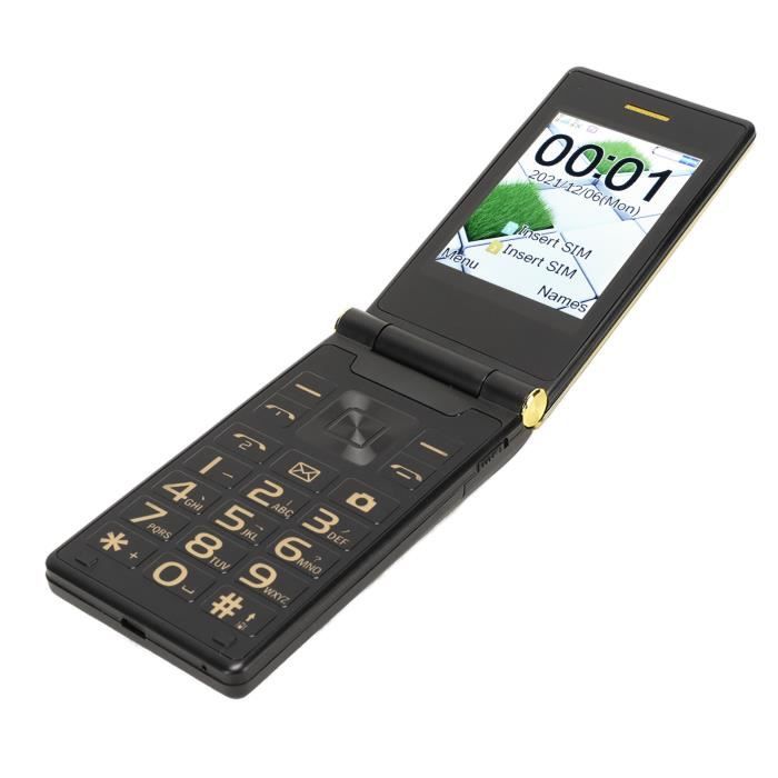 Téléphone à clapet OMABETA - écran tactile 2,8 pouces - double SIM - blanc