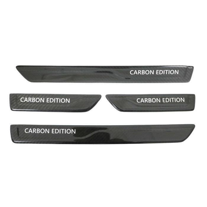 Kit 5 Pièces Protections Seuil De Porte Pour Peugeot 2008 II 2019-2023 - Revêtement Fibre Carbone Autocollant 3M - 5