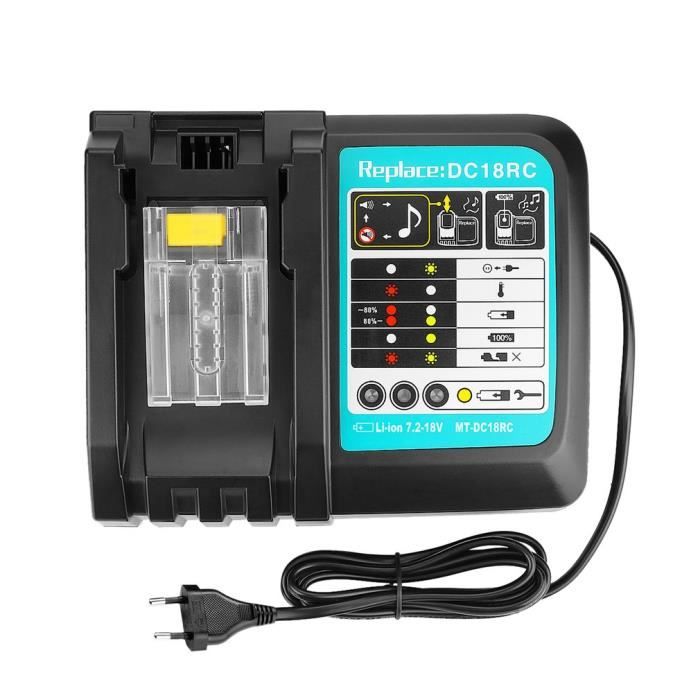 DC18RA Chargeur avec /écran LCD 3 A 14,4 V 18 V 3 Ah Batterie lithium-ion 18 V 3 Ah SHS Remplace Makita DC18RC