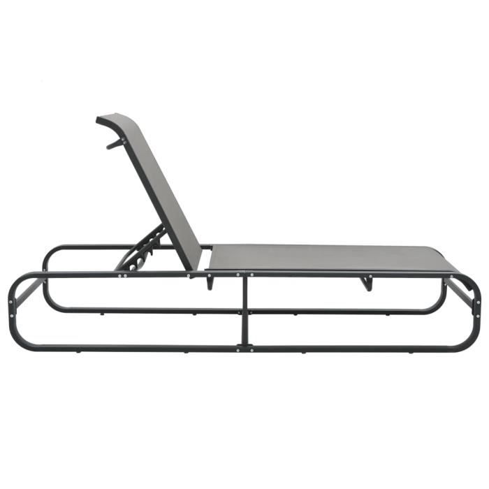 TRANSAT - UMR - Gris Chaise longue Aluminium et textilène -[d3p7J6]
