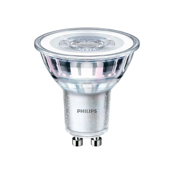 Philips ampoule LED Spot GU10 50W Blanc Chaud, Verre, Lot de 10