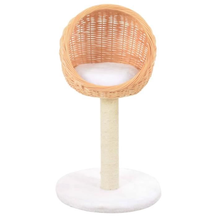 Meilleurs prix pour Arbre à chat en bois de saule naturel avec griffoir en sisal - QQMORA - DRG06841 - 73cm - Intérieur