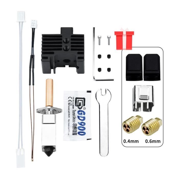 Hotend 0.4mm Bambu Lab A1/A1 Mini - Buse Acier Trempé Amovible - Compatible PLA/ABS/PETG/TPU
