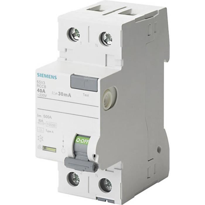 Disjoncteur différentiel - SIEMENS - 5SV33116 - 2 pôles - 16 A - Protection contre les contacts
