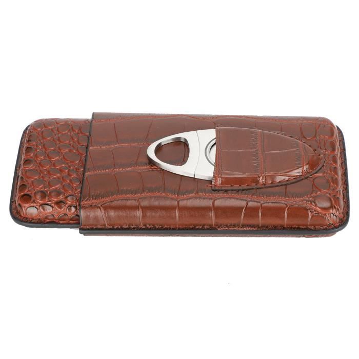 Étui à Cigares En Cuir Personnalisé Avec Coupe-cigare - Pour 3 Cigares - Gravure Laser - Cadeau Pour Mariage, EVG