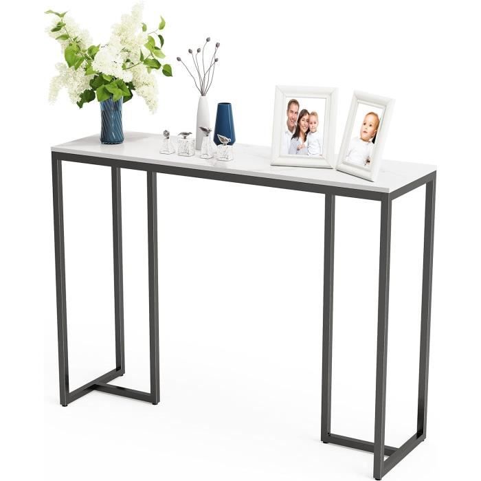 Console Meuble Entrée Marbre: 120cm Table Console Scandnave Doré Meuble d’Entrée pour Coulor
