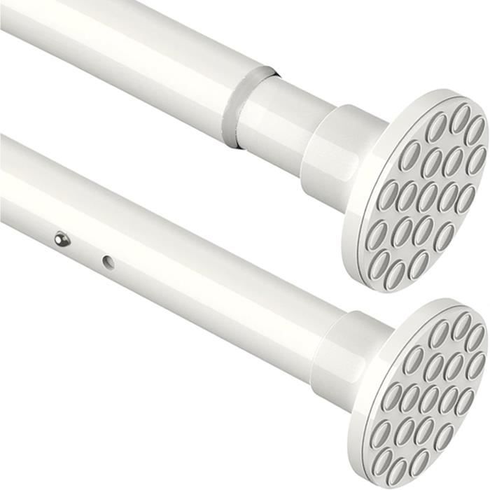 Tringle à Rideaux Extensible Blanc 67-187 Cm – Tringle Métal Solide Avec Embouts Ronds & Supports, Pour Chambre Salon Fenêtre Sans Perçage Tringle Extensible Blanc 67-187 Cm Salon