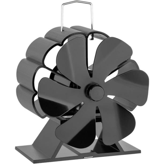 Ventilateur De Poêle à Bois 8 Pales - 2 Moteurs + Thermomètre - Sans Marque
