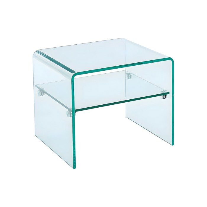 Table de chevet - 1 niche - Verre trempé - STILEOS