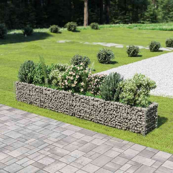 vidaXL Lit Surélevé à Gabion Acier Galvanisé 360x50x50 cm Jardinière 143561