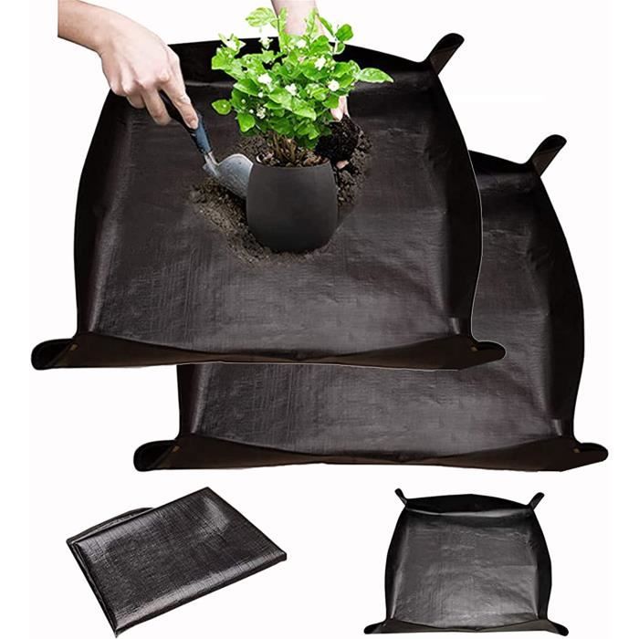 HUACA Lot De 2 Tampons Carrés De Rempotage Pour Plantes, 100 X 100 Cm, Chiffon De Travail De