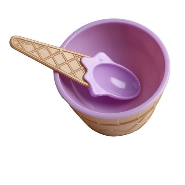6 Pièces Ensemble Bols Crème Glacée Avec Cuillères - Vaisselle Enfants Dessin Animé