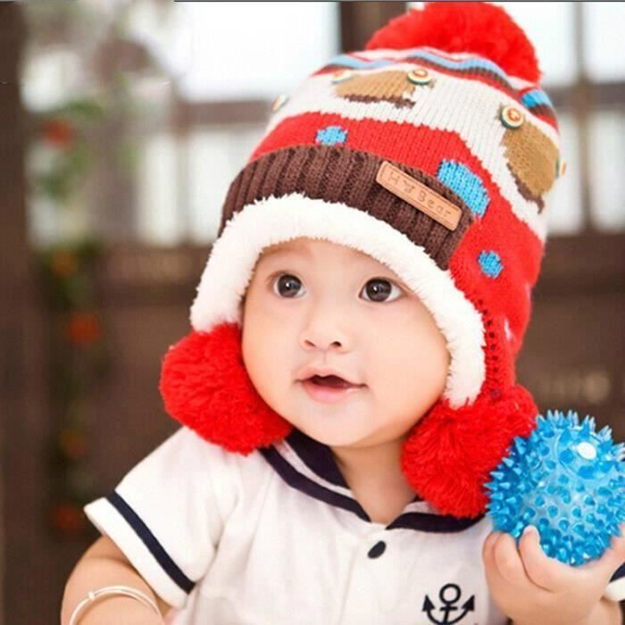 Chapeau Bonnet Enfant Hiver,Bonnet d'hiver chaud pour bébé fille  garçon,avec cache-oreilles et doublure en polaire,pour enfants - Cdiscount  Prêt-à-Porter