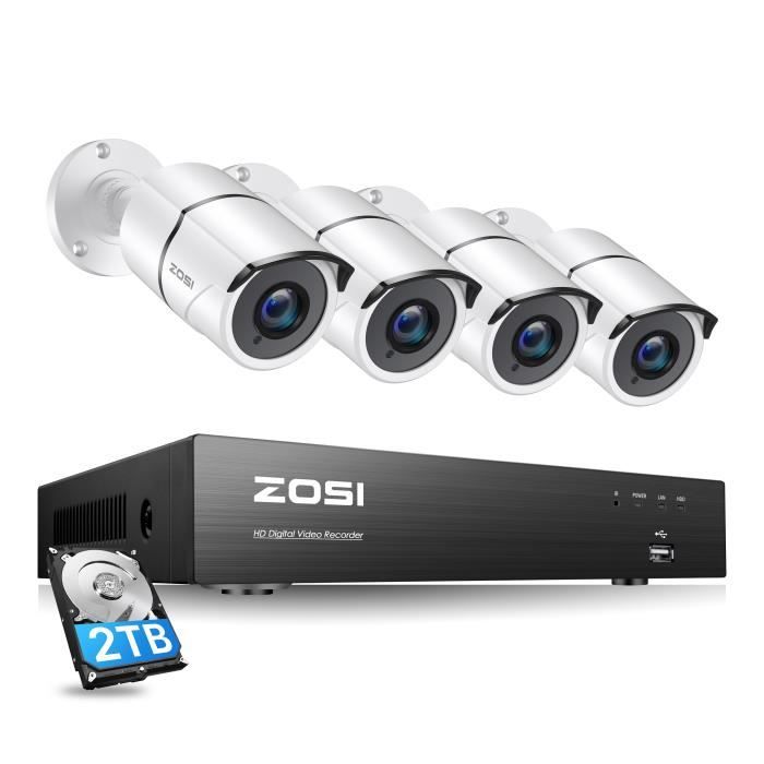 ZOSI 4K UHD H.265+ Kit Caméra de Surveillance Extérieur 4K (3840x2160