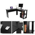 bureau d'ordinateur Bureau en bois utilitaire bureau d'écriture ordinateur de jeu à la maison PC table d'angle Furnitur noir CYA05-1