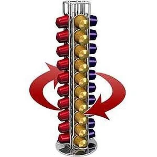 Support pour Dosettes Nespresso 40, Support Mural en Acier Inoxydable pour Capsules de Café