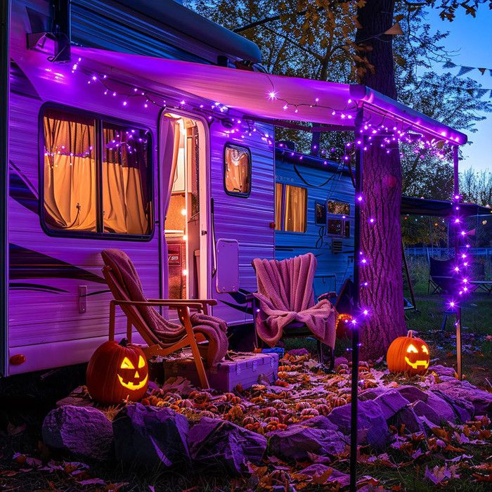 NEXVIN Halloween Dekoration Lichterkette 2M 20 LED 3D Orange Kürbis Lichterkette Batterie für