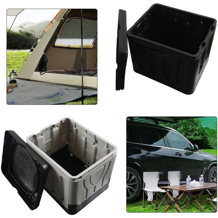 Toilette Portable Pliable Noir Pour Camping, Voiture, Voyage - Avec Sacs Poubelle