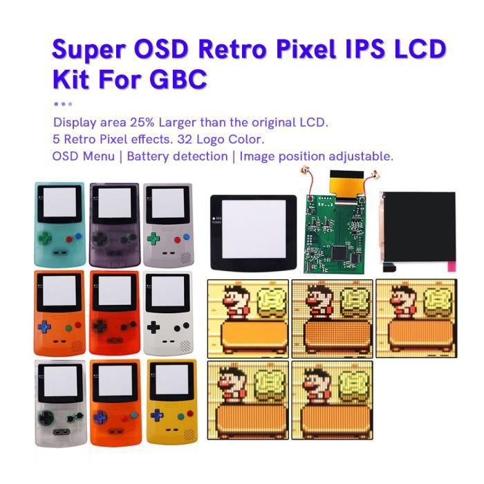 U GTID Clear Blue - Super OSD RETRO PIXEL IPS, Kit écran LCD plus grand ...