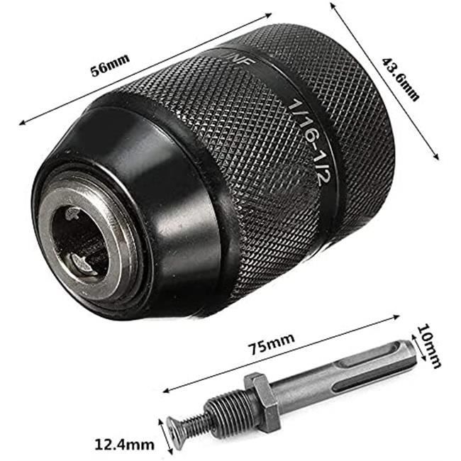 Mandrin Perceuse Sans Clé HSS 2-13 Mm + Adaptateur SDS – Pour Marteau Perforateur Puissant