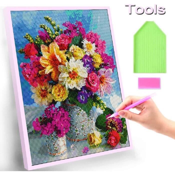 Diamond Painting Div 5D Velo Femme Dame Chapeau Velo Fleur Plein Diamant Peinture Kits Art Portrait 3D 30X40Cm u10747 Cdiscount Maison