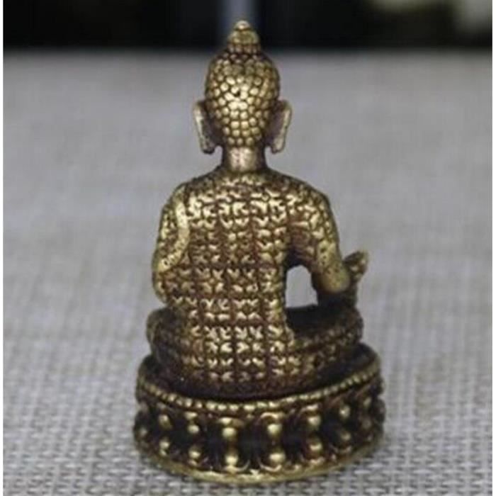 Petite statue du Bouddha de médecine en laiton - 12 cm