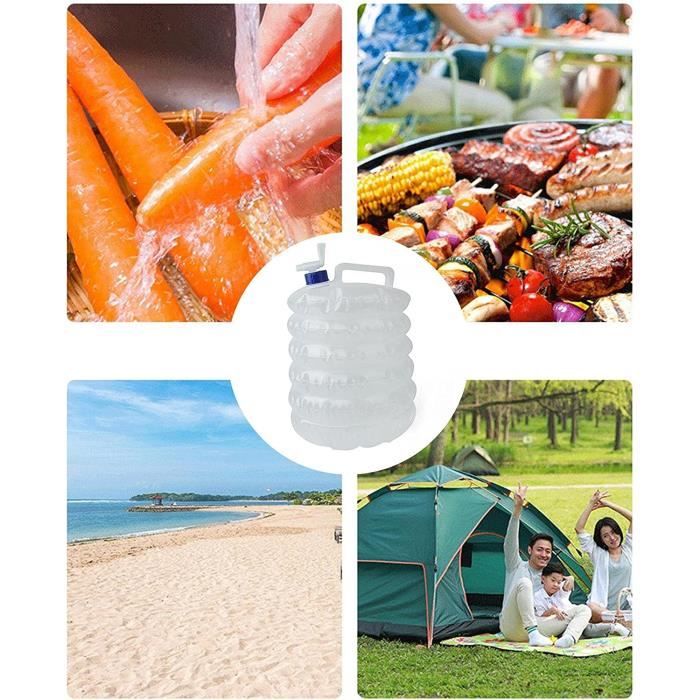 Fablcrew. Jerrican Alimentaire avec Robinet 15L Réservoir d'eau de Voiture  de Seau Portatif de Bidon en Plastique Epais de Camping pour Le Voyage