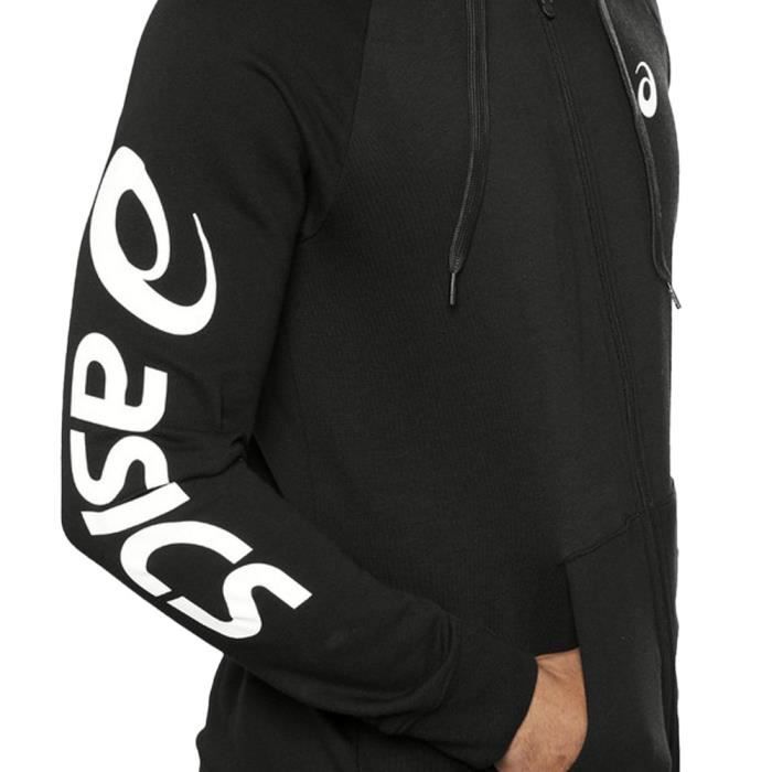 Sweat zipp Noir Homme Asics Logo Black Cdiscount Pr t Porter