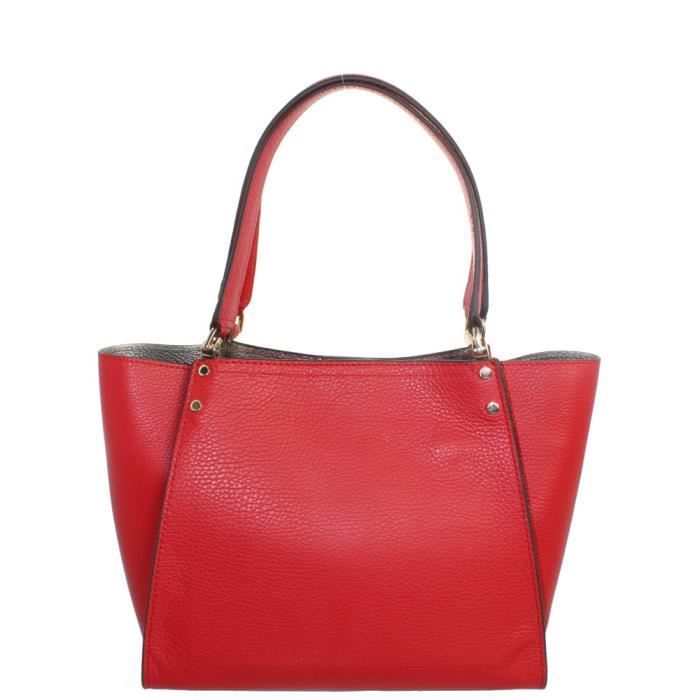Sac port paule Pourchet en cuir ref pou41939 Rouge 36 23 9