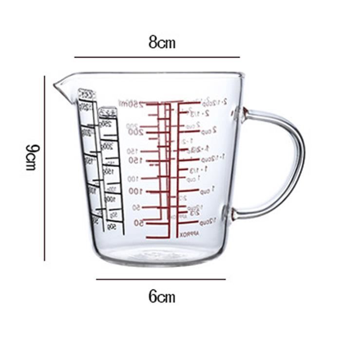 250Ml Glass Measuring Cup Milk Jug Heat Resistant Glass Cup - Cdiscount  Maison