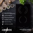 AREBOS Table de cuisson vitrocéramique Plaques de cuisson Autonome 3000W 2 zones-2