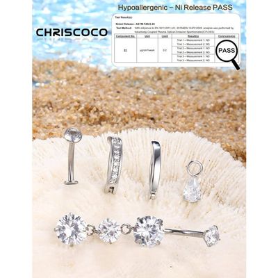 Piercing Nombril Titanium 14G - Lot De 5 Barbells Courbes Courtes Pour Femme - Bijoux Corps Pavés CZ | AceFun