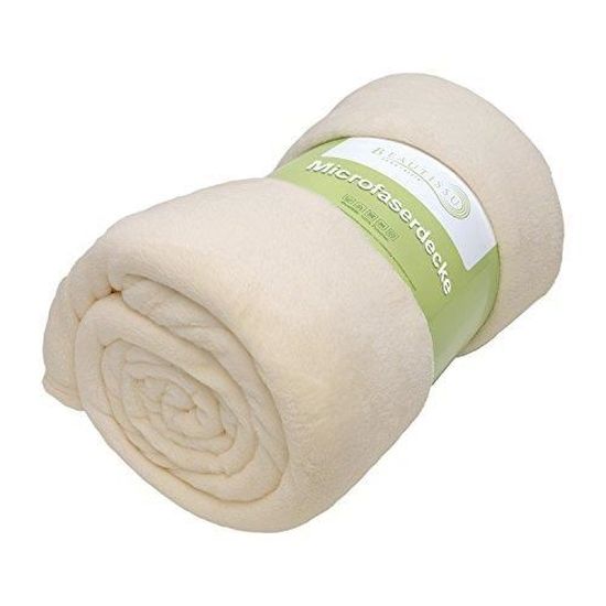 Beautissu Couverture Polaire 220x240cm Aurelia – Microfibres – Couvre Lit Doux & Confortable – Plaid Doux & Douillet – Jeté De Canapé Nature