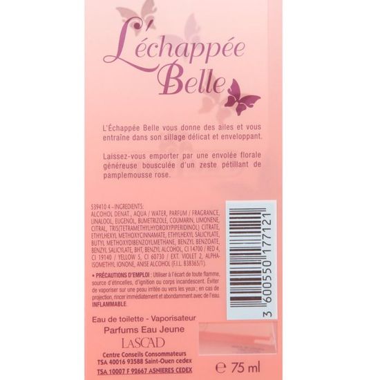 Eau De Toilette Eau Jeune 'Echapée Belle' - 75 Ml - Parfum Frais Et Féminin - Neuf