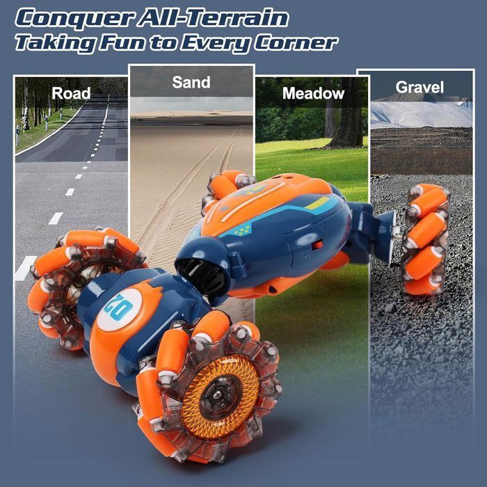 Voiture télécommandée avec la main lumière et spray, tout-terrain RC