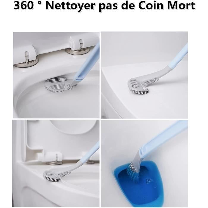 Brosse WC Murale Avec Support Verre – Acier Inoxydable, Design Suspendu, Facile à Nettoyer, Pour Salle De Bain