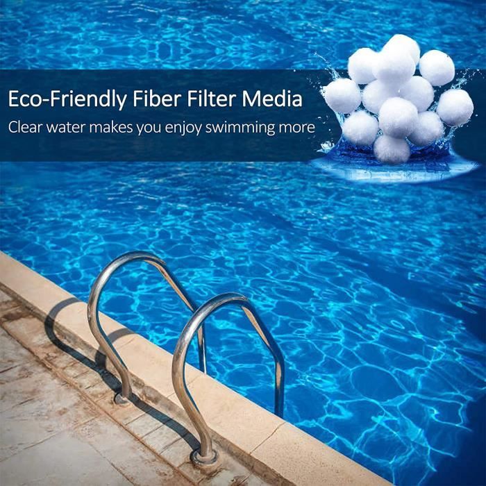 700g Balles Filtrantes Piscine - Remplacent 25kg De Sable - Filtre Réutilisable Écologique