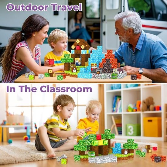 Coolzon Blocs De Construction Magnétiques 100 Pièces – Cubes Aimantés Pour Enfants De 3 à 10 Ans, Jouet Sensoriel Montessori, Cadeau Anniversaire Ou Pâques