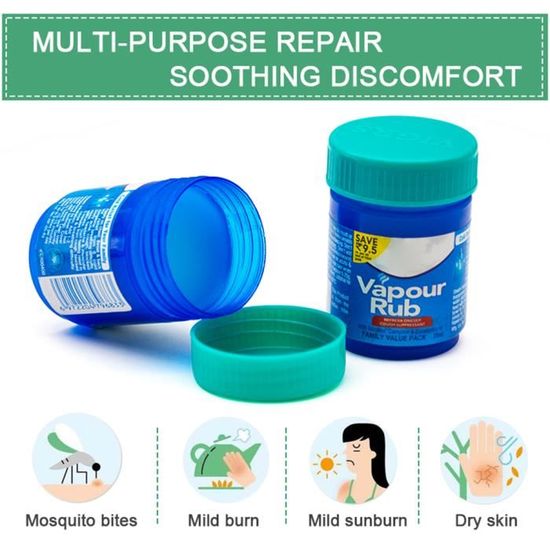 Creme Froide Frottant A La Vapeur Anti Moustique Anti Demangeaisons Maux De Tete Huile Essentielle Creme A Base De Plantes Cdiscount Au Quotidien