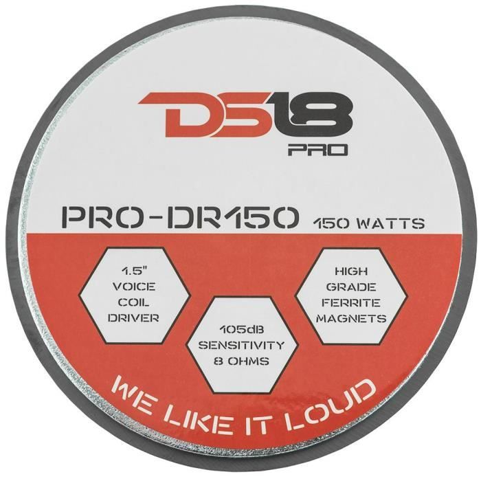 DS18 PRO-DR150 driver tweeter compression 50 watts rms 150 watts