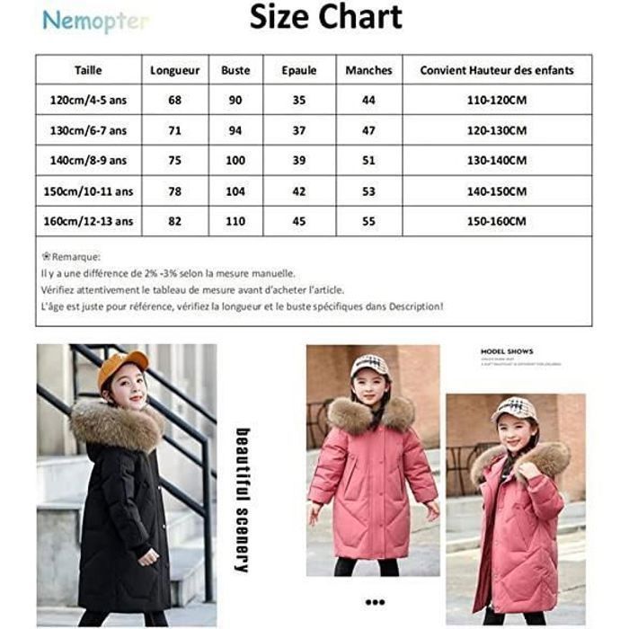 Fille Manteau Enfant Hiver Chaud Doudoune Épaisse Parka à