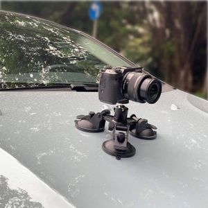 NEWFUN Support Voiture Triple Ventouse Avec Canne Selfie 120cm - Fixation Insta360 GoPro