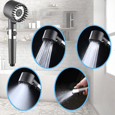 Pommeau De Douche Avec Tuyau 2m - 3 Modes, Économie D'Eau, Haute Pression, Design Étoilé - Blanc - 8