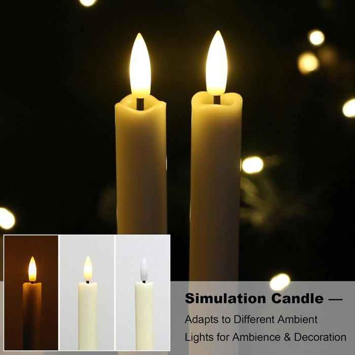 6 Bougies LED Sans Flamme - Flamme Vacillante, Télécommande, Minuteur - Décoration Noël