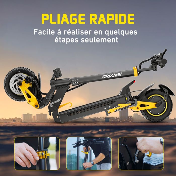 iScooter iX8 Trottinette électrique tout-terrain – 2400W de puissance, autonomie de 70km, vitesse de 60km/h