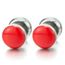 Bouchon Faux Cheater Fake Homme Noir Scie Lames Cercle Clous doreille Boucles doreilles avec Email Blanc Acier